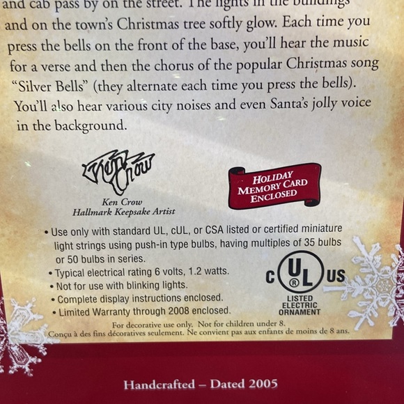 Hallmark 2005 Silver Bells City Sidewalk Animated Musical Plug In Ornament VTG - Picture 9 of 11